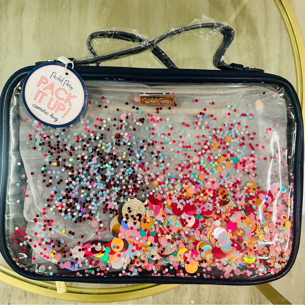 Packed Party Confetti Cosmetic Travel Bag, Large Makeup Organizer